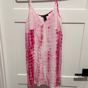 Pink Tie-Dye Swim Cover Up Dress
